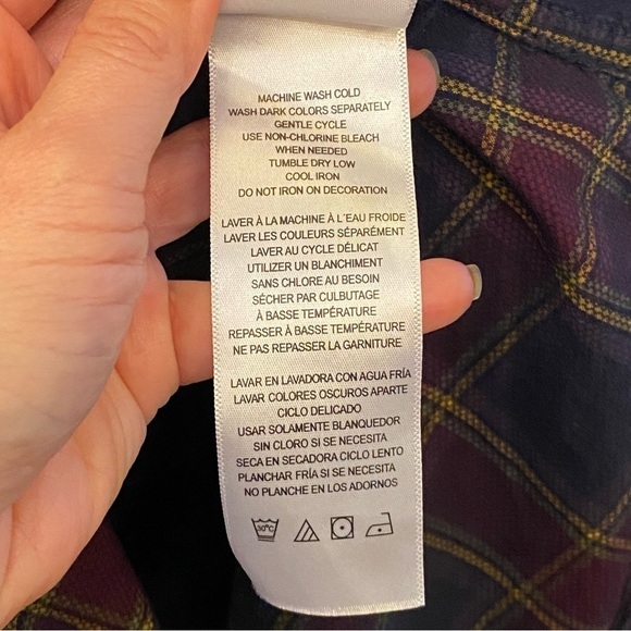 BEN SHERMAN Men Thin Corduroy Plaid Button Long Sleeve Top Size Large - Picture 6 of 6